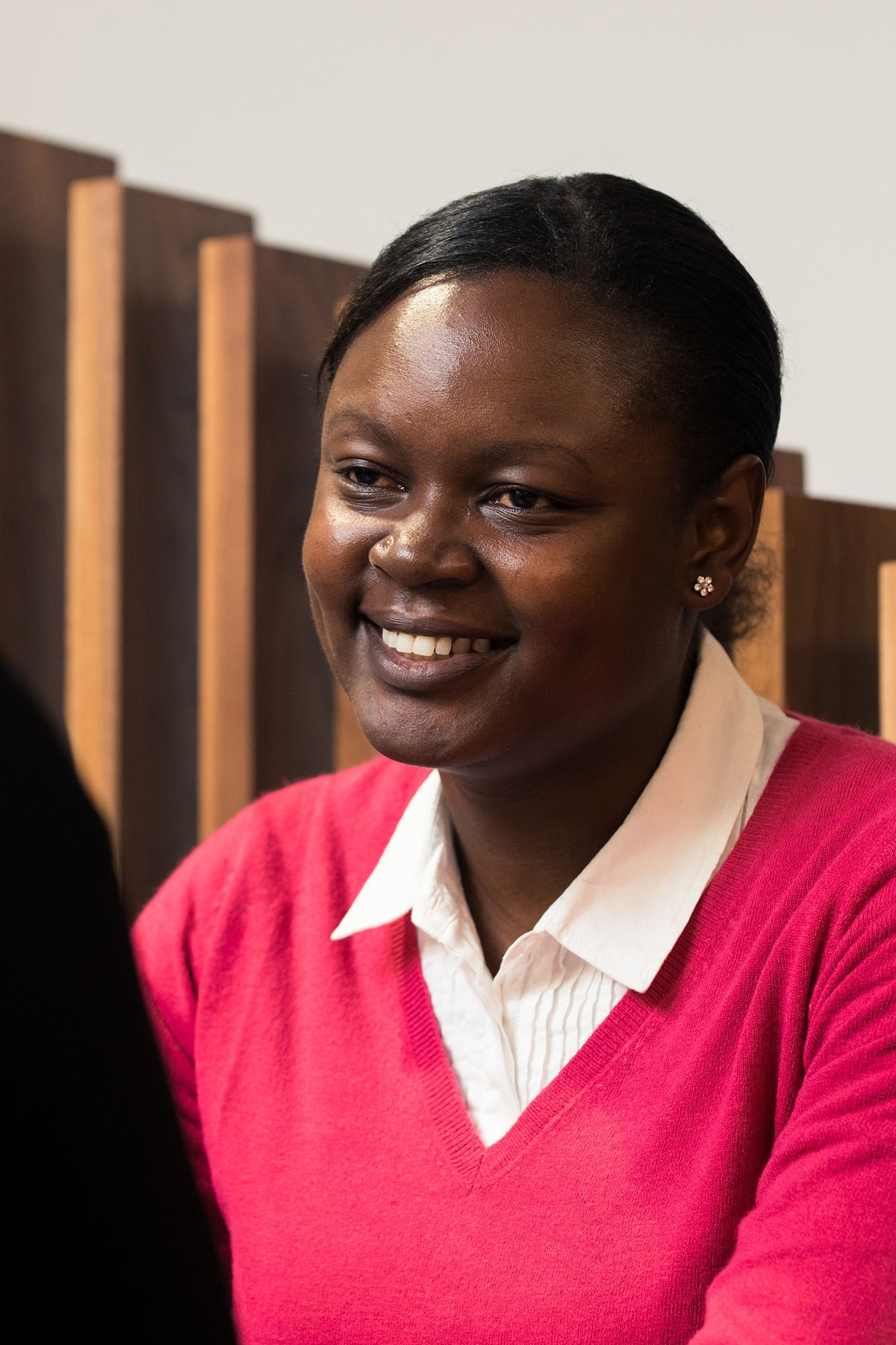 MSc by Research student in discussion with a peer.