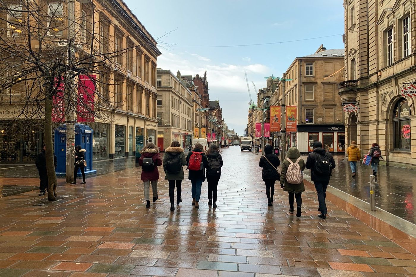 Students walking in Glasgow