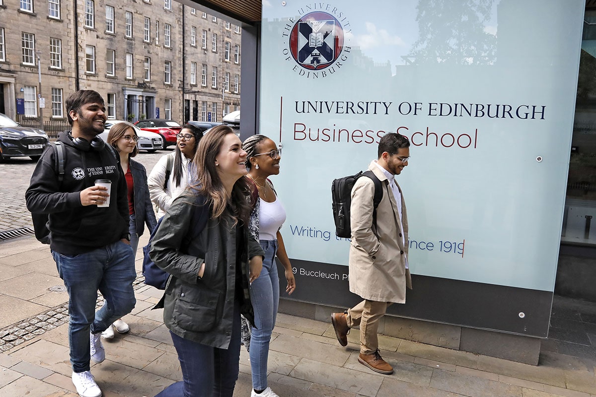 Students entering the Business School from Buccleuch Place