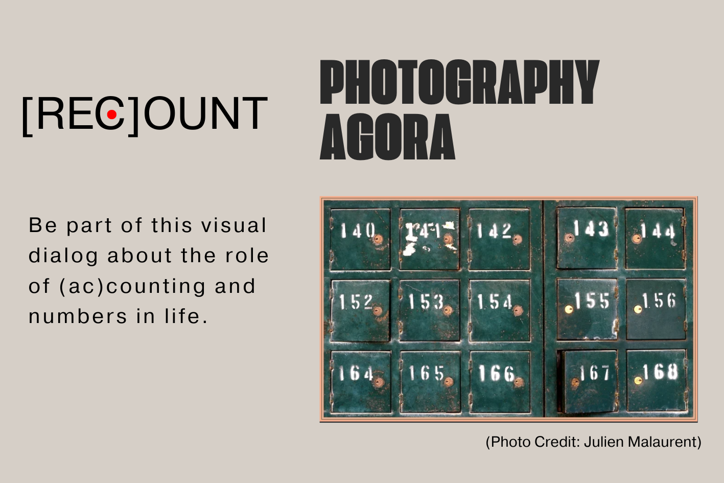 Recount Photography Agora: Be part of this visual dialogue about the role of accounting and numbers in life. Text pictured with a filing cabinet