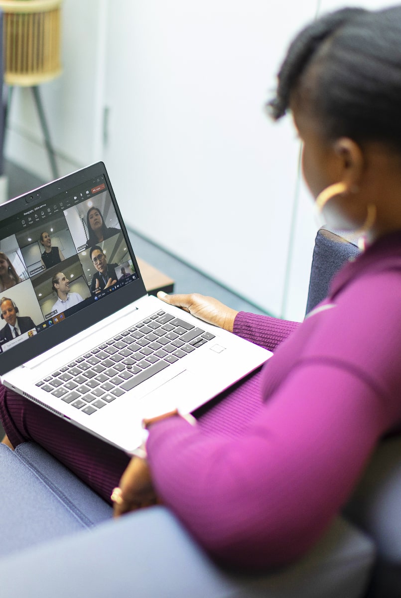Learner on video call