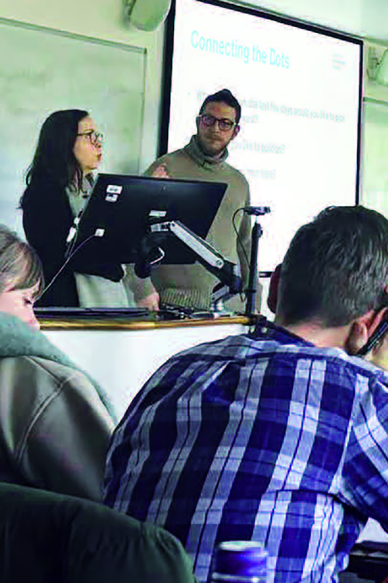 people presenting to learners