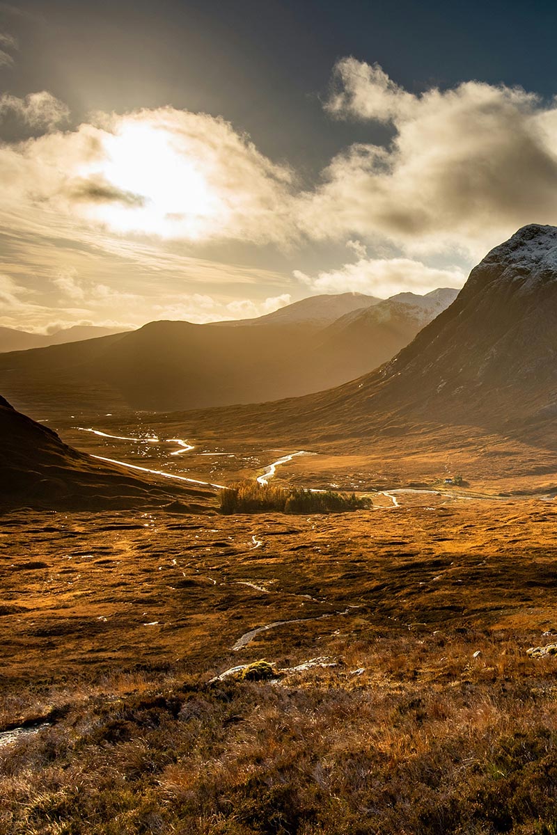 Winter mountain landscape in Scotland