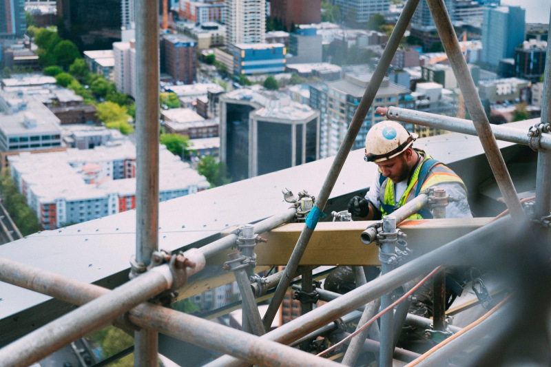 Man in hard hat on construction site