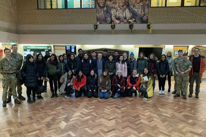 Leadership workshop participants at the army barracks