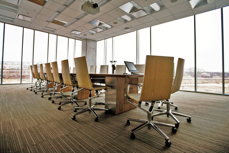 Empty office boardroom