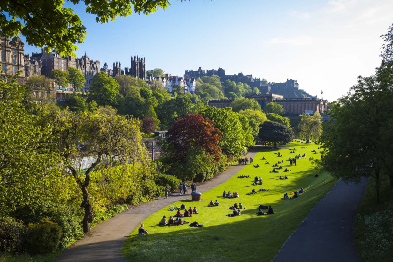 Summer day in Edinburgh Princes Garden