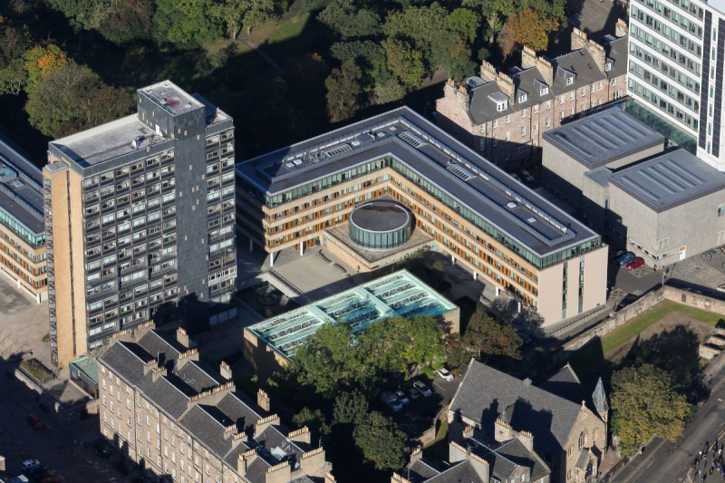 Aerial view of the University of Edinburgh Central campus
