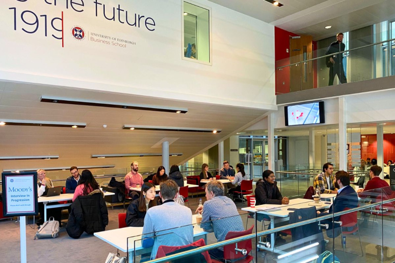 Mock interviews taking place at the Business School