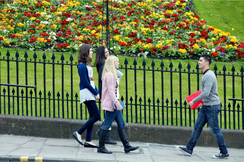 Students on Market Street