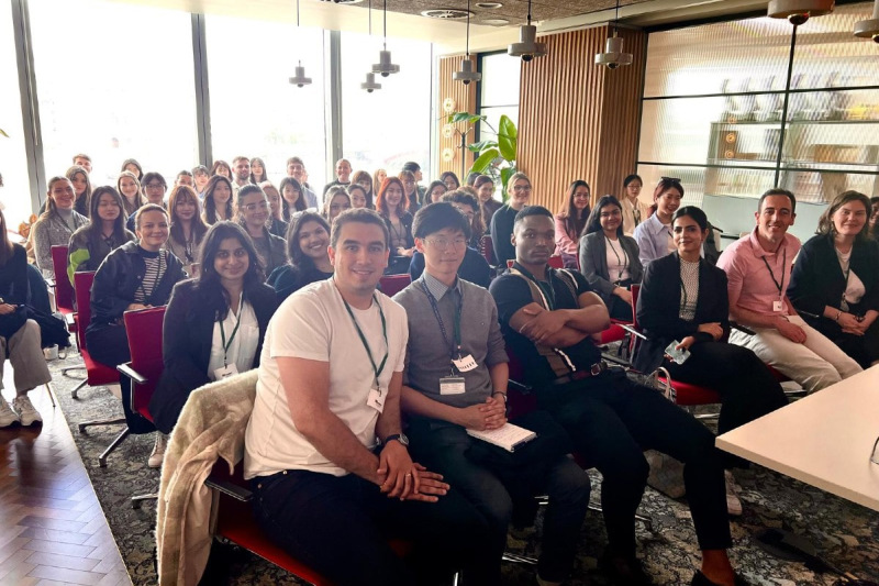 Large group of MSc Marketing students seated in a room