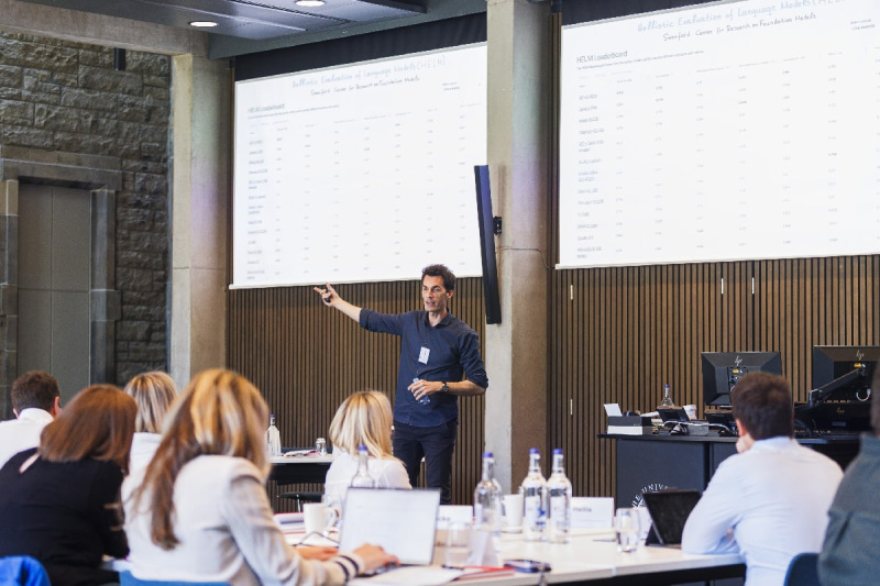 Lecturer teaching class of students