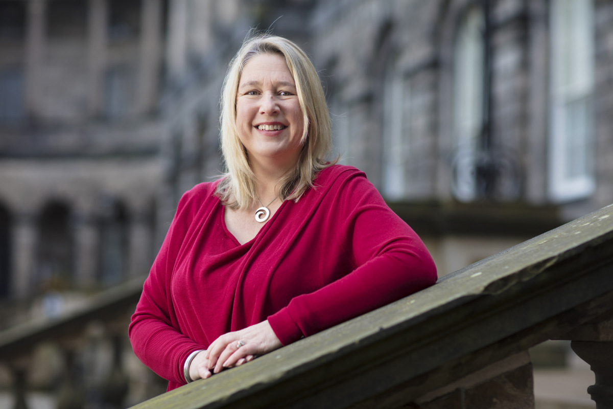 Wendy Loretto in Old College Quadrangle