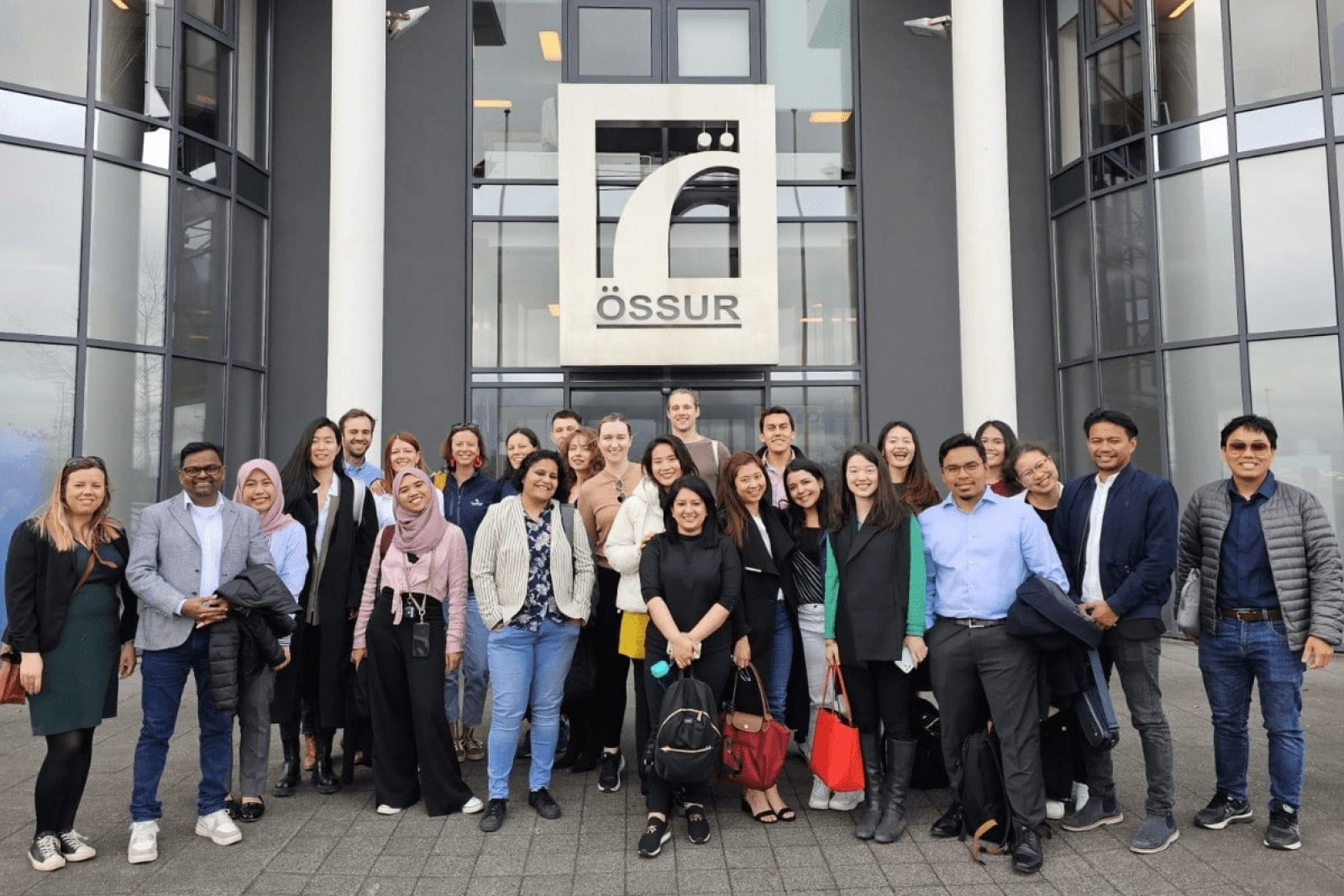 MBA students pictured outside Ossur on their recent Student Trek to Iceland