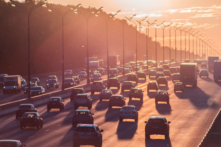 Cars on a busy motorway